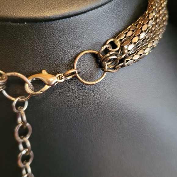 Vintage Gun Metal Muliti Layering Necklace. - Picture 3 of 5